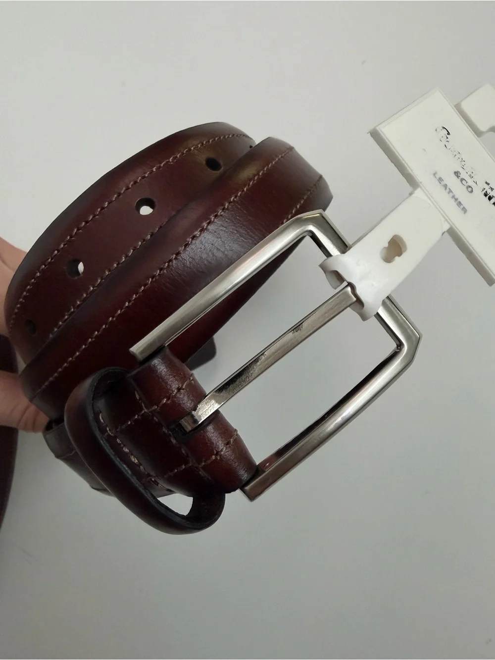 Goodfellow & Co. Belt Leather Buckle  Classic Silver Brown Medium 32-36